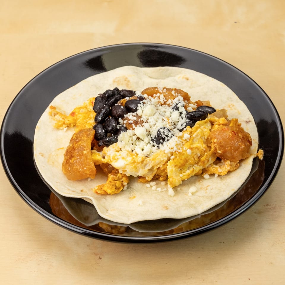 Chicharron breakfast taco